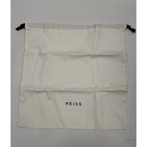 Reiss white cotton drawstring dust bag with brand logo New
